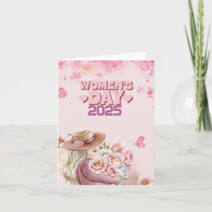 Elegant Women's Day 2025 with Pink Floral Design Invitation