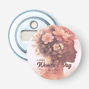Elegant Women's Day Celebration Floral March 8 Bottle Opener