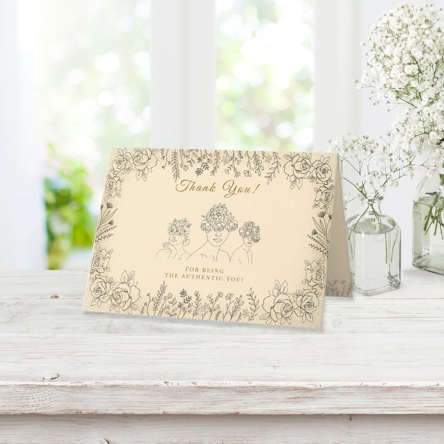 Elegant Women's Day Celebration History Floral  Thank You Card (Creator Uploaded)