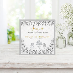 Elegant Women's Day History Celebration White  Invitation