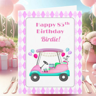 Elegant Women's Golf Party Cart 85th Birthday   Card