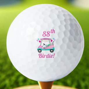 Elegant Women's Golf Party Cart 88th Birthday Name Golf Balls
