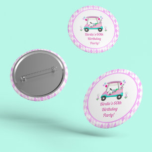 Elegant Women's Golf Party Cart Birthday 3 Cm Round Badge
