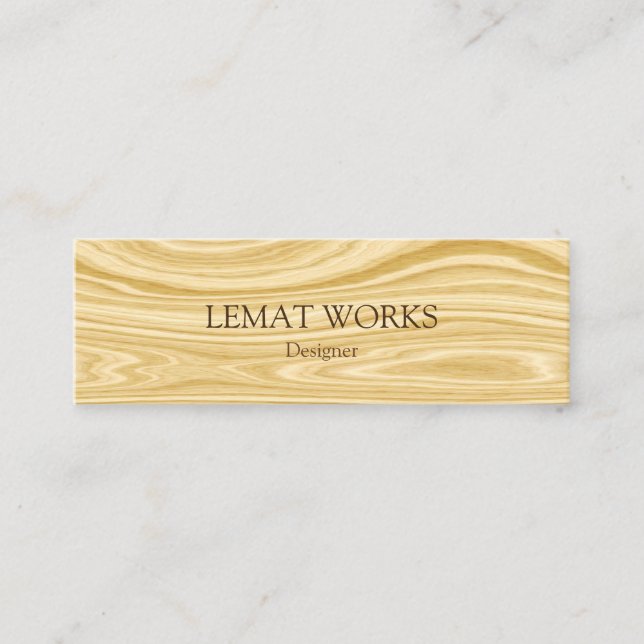 Elegant Wood 3 Mini Business Card (Front)