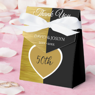 Elegant Wood 50th Wedding Anniversary Favour Box