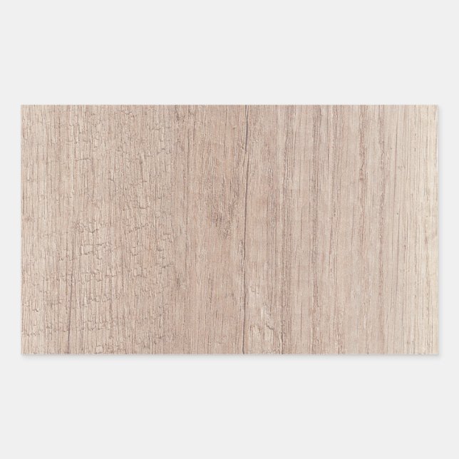 Elegant Wood Board Look Blank Trendy Template Rectangular Sticker (Front)