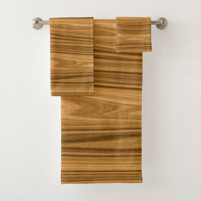Elegant Wood grain style Bath Towel Set (Insitu)