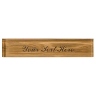 Elegant Wood grain style Nameplate