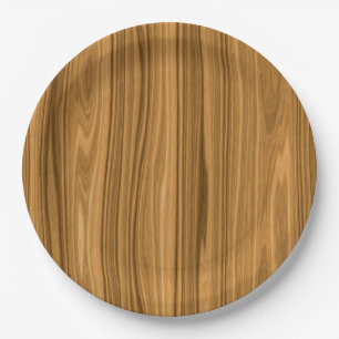 Elegant Wood grain style Paper Plate