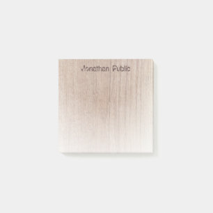Elegant Wood Look Distressed Text Template Modern Post-it Notes