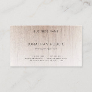 Elegant Wood Look Modern Minimalist Professional Business Card