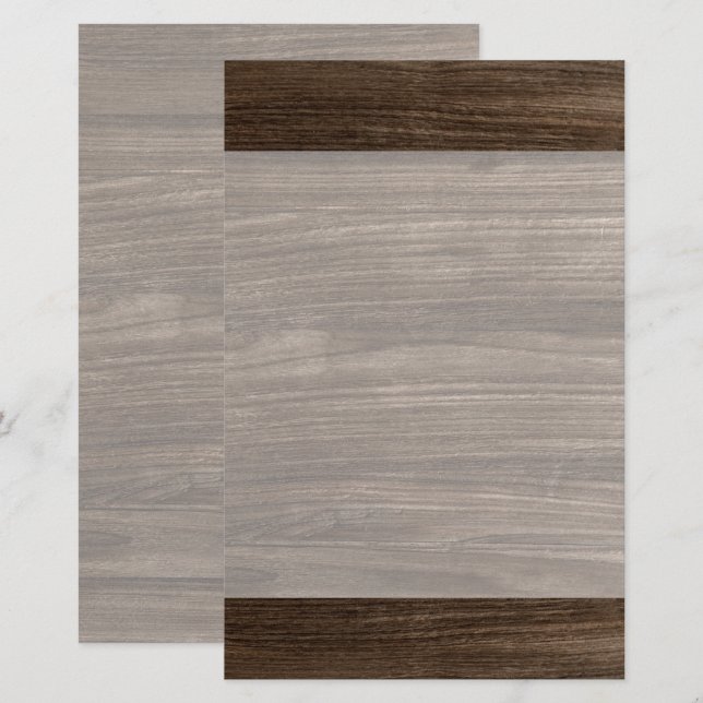 Elegant wood texture Stationery (Front/Back)