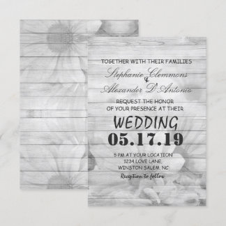 Elegant wooden flower textured Wedding Card