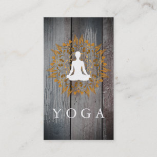 Elegant Wooden Mandala Logo Yoga Healing Health Bu Business Card