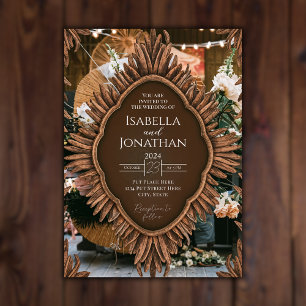 Elegant Wooden Rustic Wedding Invitation