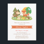 Elegant Woodland Animal Baby Shower Invitation<br><div class="desc">This cute, colourful, elegant and trendy woodland creatures baby shower invitation is a design that will put a smile on the recipient's face. The invites includes a variety of woodland animals which include a bird on the tree, a deer, a fox, a hopping bunny, a squirrel with acorn nut and...</div>