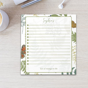 Elegant Woodland Botanical To Do List Notepad