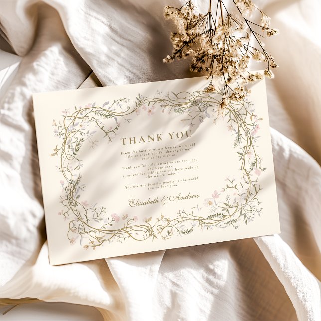 Elegant Woodland Fern Wedding Thank You Card (Creator Uploaded)