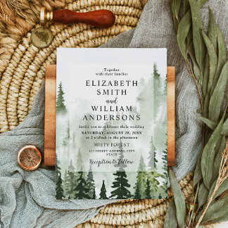 Elegant Woodland Forest Wedding Invitation