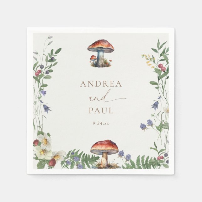 Elegant Woodland | Forest Wedding Napkin (Front)