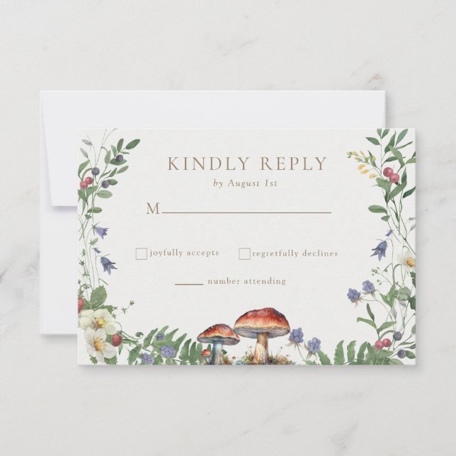 Elegant Woodland | Forest Wedding RSVP Card (Front)