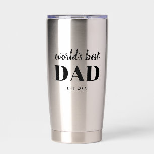 Elegant Worlds Best Dad Est Custom Year Insulated Tumbler