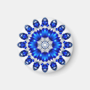 Elegant Wreath Adorned With Blue Flowers Magnet