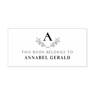 elegant wreath book stamp