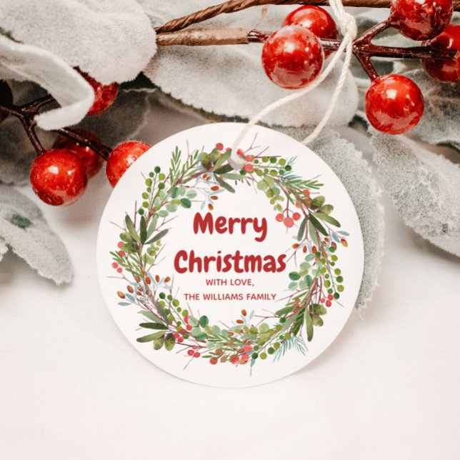 Elegant Wreath Christmas  Favour Tags (Creator Uploaded)