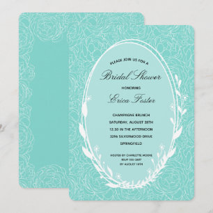 Elegant Wreath Floral Bridal Shower Invitations
