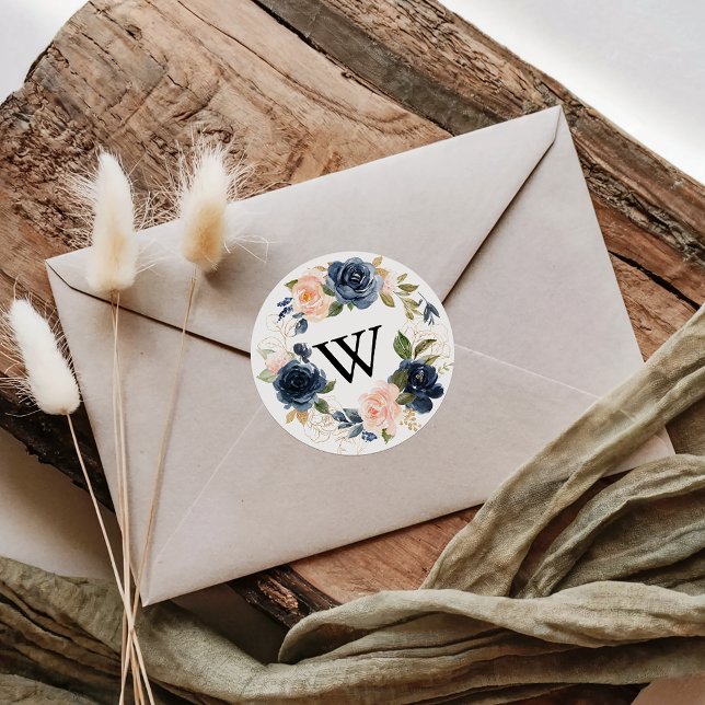 Elegant Wreath Floral Wedding Envelope Seals (Creator Uploaded)