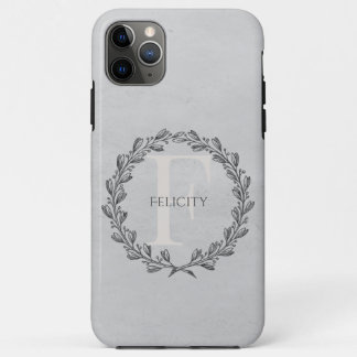 Elegant Wreath Monogram | Grey Case-Mate iPhone Case