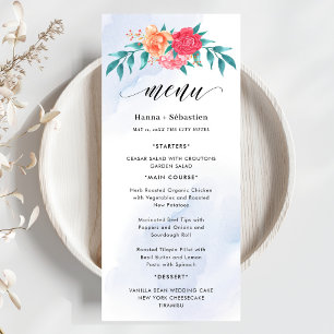 Elegant Wreath Monogram Wedding  Menu