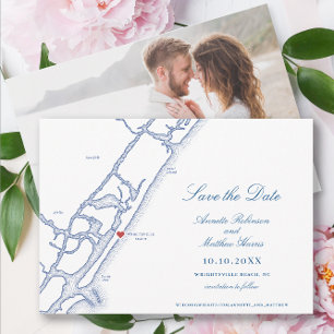 Elegant Wrightsville Beach NC Map Wedding Save The Date