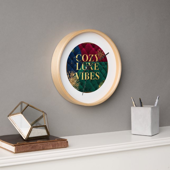 Elegant Wrist Watch with "Cozy Luxe Vibes" Design  Clock (Office)