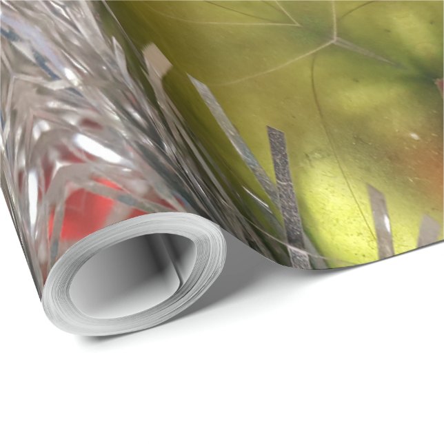 Elegant YeGold Silver Kaleidoscope Christmas Star Wrapping Paper (Roll Corner)