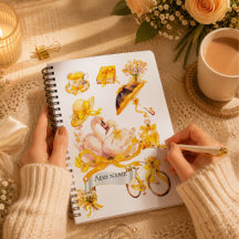 Elegant Yellow Aesthetic spring notbook– Vintage F
