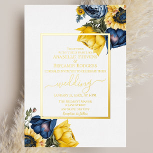 Elegant Yellow and Blue Floral Wedding