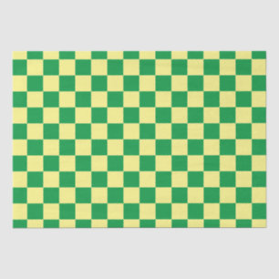 Elegant Yellow and Green Chequerboard Tissue Paper