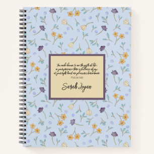 Elegant Yellow and Purple Pattern Floral Notebook