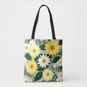 Elegant Yellow And White Daisies Flowers Tote Bag