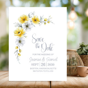 Elegant Yellow and White Floral Wedding Save The Date