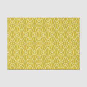 Elegant Yellow Art Deco Pattern with Diamond Motif Tissue Paper