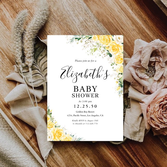 Elegant Yellow Baby Shower Invitation (Creator Uploaded)