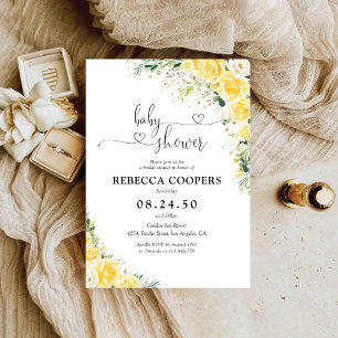 Elegant Yellow Baby Shower Invitation