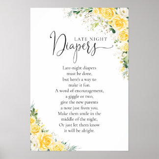 Elegant Yellow Baby Shower Poster