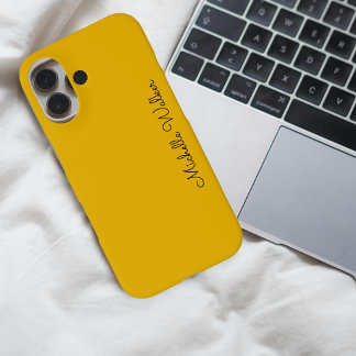 Elegant Yellow & Black Modern Minimalist iPhone 16 Case