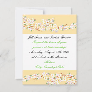 Elegant Yellow Blossom Wedding Invitation