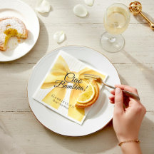 Elegant Yellow Bow 'Ciao Bambina!' Baby Shower