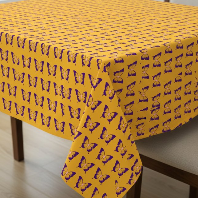 Elegant Yellow Butterfly Art Print Tablecloth (Elegant Yellow Butterfly Art Print Tablecloth)